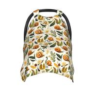 Vintage Snail Leaves Print Baby Car Seat Covers, Breathable Nursing Cover Breastfeeding Cover, Stroller Covers, Multi-use Infant Carseat Canopy, Baby Boys Girls Newborn Essentials
