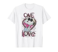 Vintage Snoopy Joe Cool One Love Glitch Valentines Retro T-Shirt