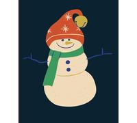 Vintage Snowman Composition Notebook: Perfect Christmas Present | Stocking Filler | Wide Ruled Notebook | 7.5 x 9.25, 120 Pages | For kids, teens, and adults