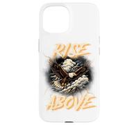 Vintage Soaring Eagle Stormy Clouds Earth Tone Nature Art Case for iPhone 15