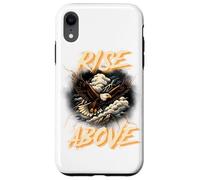 Vintage Soaring Eagle Stormy Clouds Earth Tone Nature Art Case for iPhone XR