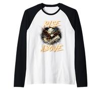 Vintage Soaring Eagle Stormy Clouds Earth Tone Nature Art Raglan Baseball Tee
