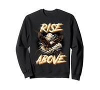 Vintage Soaring Eagle Stormy Clouds Earth Tone Nature Art Sweatshirt