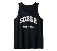 Vintage Sober Est 2026 Huge Cocktail Drinking Buddy Later Tank Top