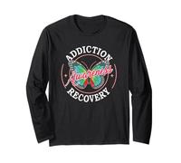 Vintage Sober Mom Addiction Recovery Awareness NA Girls Long Sleeve T-Shirt