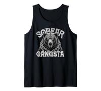 Vintage Sober SOBEAR Gangsta Bear AA Vibes NA Affirmation Tank Top