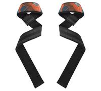 Vintage Soccer Red-and-blue Wrist Wraps 26" Neoprene Padded Deadlift Wrist Straps for Powerlifting, Strength Training, Bodybuilding