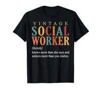 Vintage Social Worker Definition Retro Social Work T-Shirt