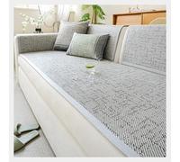 Vintage Sofa Cover Non-Slip Sofa Protector Cool Feeling Woven PE Rattan 1/2/3/4 Seater Couch Cover Sofa Slipcovers for U Shape L Shape Sectional Sofa (Gray, 60 * 90cm)