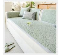 Vintage Sofa Cover Non-Slip Sofa Protector Cool Feeling Woven PE Rattan 1/2/3/4 Seater Couch Cover Sofa Slipcovers for U Shape L Shape Sectional Sofa (Green, 60 * 120cm)