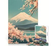 Vintage Soft Mt Fuji Art Puzzles for Adults 1000 Puzzles Smart Exercise Light Enjoyment Accurate Edges Holiday Treat (50x75cm)
