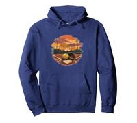 Vintage Softball Sunset Field Player Game Day Pullover Hoodie