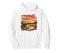 Vintage Softball Sunset Field Player Weekend Vibe Pullover Hoodie