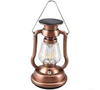 Vintage Solar Camping Lantern With Hand Crank And USB Charging, Waterproof LED Light, 360° Warm Illumination For Outdoor Hiking Tent(Bronze)