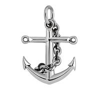 Vintage Solid 925 Sterling Silver Nautical Cross Anchor Pendant for Men Women