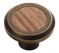Vintage Solid Brass Cabinet Handle Knob Wooden Drawer Pull Single Hole Hardware For Bedroom Wardrobe Kitchen Cupboard Furniture Retro Black Coffee Color 3cm(P)