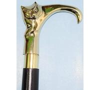 Vintage Solid Brass Cat Head Handle for Walking Stick Canes Shaft Gift | Stylish Cat Head Handle for Walking Stick