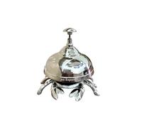 Vintage Solid Brass Crab Desk Bell - Antique Design, Silver Finish, Loud Reception Bell for Teachers, Hospital & Hotel Reception