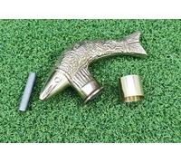 Vintage Solid Brass Fish Designer Head Cane Handle - Antique Walking Stick 11 Cm Knob