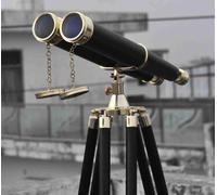 Vintage Solid Brass Floor-Standing Binoculars with Tripod - Nautical Telescope for Adults | Bird Watching, Marine Decor, Hiking, Outdoor & Camping Use