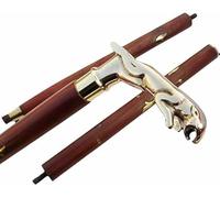 Vintage Solid Brass Handle Walking Stick Wooden Antique Style 36 Inch Adjustable Designer Lightweight Fold Able Regular Use Gift for Men & Women, (Gold & Brown)