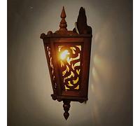 Vintage Solid Wood Carved Wall Lamp, Creative Lzern Hollow Wall Lamp Southeast Asian Antiquit? T Candlesticks E27 Room Decorative Lighting for Restaurant Hotel Bar Gang Foyer Stairs, H36Cm Wall