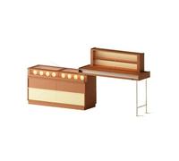Vintage Solid Wood Dressing Table Set with Mirror - Chic French Corner Makeup Table and Storage Cabinet for Elegant Bedrooms