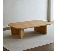 Vintage Solid WoodCoffee Table - Low Center Table for Floor Seating Natural Finish Meditation Altar Space-Saving Design for Living Room (140x70x38cm)