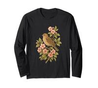 Vintage Songbird Blossoms Botanical Tee Birds Lovers Flowers Long Sleeve T-Shirt