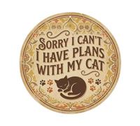 Vintage Sorry I Have Plans With My Cat Metal Tin Sign
