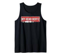 Vintage Sound Wave Audio Engineer Music tech My Head Hertz Tank Top