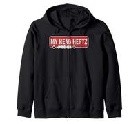 Vintage sound wave audio engineer music tech my head hertz Zip Hoodie