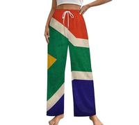 Vintage South Africa Flag Casual Women's Pyjama Bottoms Loose Sleep Pants Lightweight Pjs Trousers
