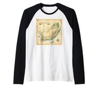 Vintage South Africa Map Antique Cartography Classic Raglan Baseball Tee
