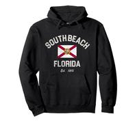 Vintage South Beach Florida FL Retro Flag Pullover Hoodie
