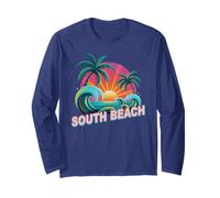 Vintage South Beach Trip Surfing Vacation Matching Besties Long Sleeve T-Shirt