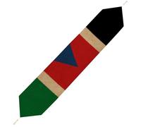 Vintage South Sudan Flag Plush Table Runner with Tassels Stylish Decor Table Cloth for Home Kitchen Farmhouse