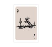 Vintage Southwestern Cactus Cowgirl Poker Hearts Ace Canvas Poster Bedroom Decor Landscape Office Room Decor Gift 20x30inch(50x75cm)