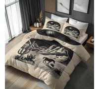 Vintage Southwestern Emperor Bedding Set 3 Piece, Bedroom Decor Duvet Cover and 2 Pillowcases, Rustic Western Desert Quilt Cover with Zip, Ultra Soft Microfibre YH-E76