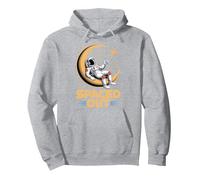 Vintage Space and Galaxy Clothing - Spaced Out Pullover Hoodie, Adult Unisex, Heather Grey, Large