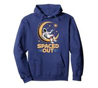 Vintage Space and Galaxy Clothing - Spaced Out Pullover Hoodie, Adult Unisex, Navy Blue, Small