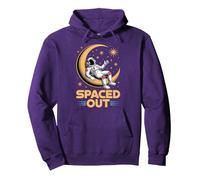Vintage Space and Galaxy Clothing - Spaced Out Pullover Hoodie, Adult Unisex, Purple, Large