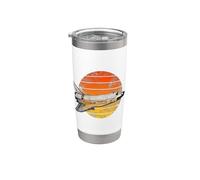 Vintage Space Shuttle Discovery Silhouette Sunset Stainless Steel Insulated Tumbler