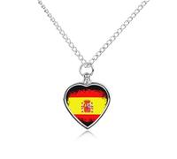 Vintage Spain Flag Urn Necklace for Ashes Pet Dog Cat Cremation Jewellery Alloy Memorial Keepsake Pendant