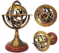 Vintage Sphere Globe Antique Brass Tabletop Armillary Nautical Gift for Him, Home & Table Decor, Astronomy Device.