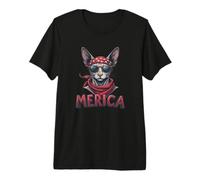 Vintage Sphynx cat 4th of July Merica Premium T-Shirt