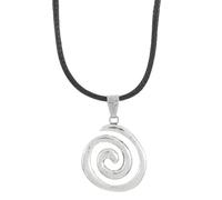 Vintage Spiral Vortex Pendant Necklace Hand-woven Leather Rope Necklace for Women Boho Goth Necklace 2023 Y2K Jewelry