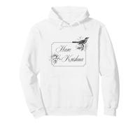 Vintage Spiritual Hare Krishna Retro Flower And Bird Writing Pullover Hoodie