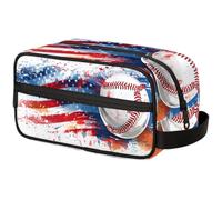 Vintage Sport Ball Baseball Travel Toiletry Bag for Men ,American Sports Hanging Dopp Kit - Waterproof Shaving Bag Bathroom Bags Wash Bag for Toiletries Accessories