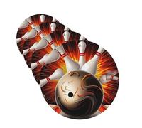 Vintage Sport Bowling Ball Car Air Freshener Cards Set of 4 Pieces Long Lasting Hanging Scented Cards for Bedroom Wardrobe Car Aromatherapy Tablets for Men Women Rearview Mirror Pendant